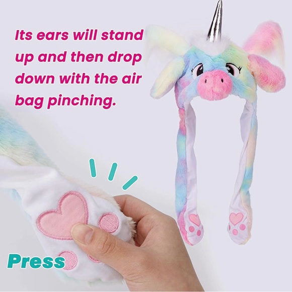 Rainbow - UNICORN PLUSH HAT WITH MIVING EARS - Picture 3 of 7